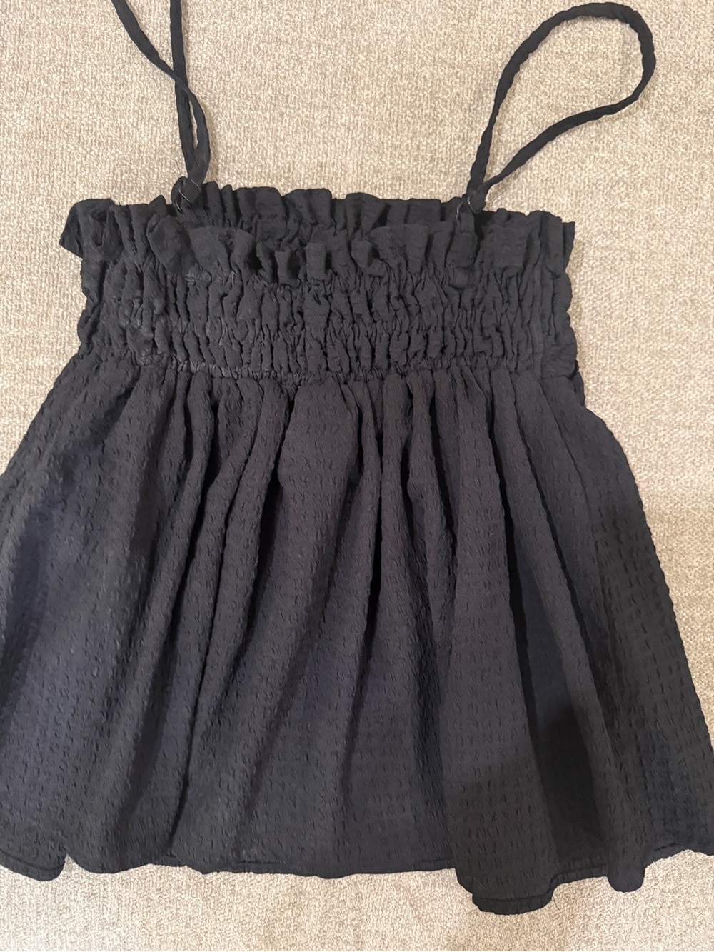 ASOS Black Textured Smocked Camisole